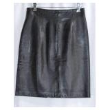 Lanna Black Leather Skirt, Sz 6