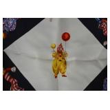 Chopard 100% Silk Scarf with Clown Motif
