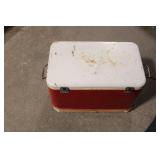 Vintage Thermos Brand Cooler with Red and White Design