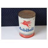 Vintage Mobiloil One-Gallon Tin Can with Pegasus Logo