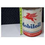 Vintage Mobiloil One-Gallon Tin Can with Pegasus Logo