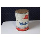 Vintage Mobiloil One-Gallon Tin Can with Pegasus Logo