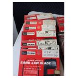 Lot of Craftsman Wood Cutting Band Saw Blades and Sanding Belts with Assorted Cleaning Pads