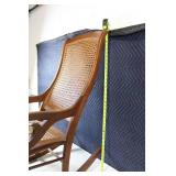 Antique Wooden Rocking Chair with Cane Seat and Back