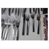 Republic Airlines Vintage Collection - Silverware and Glassware Set - Republic Airlines System Timetable