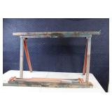 Used Adjustable Metal Foldable Sawhorse with 43" Length