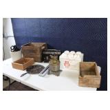 Assorted Collection with Antique Lantern, Vintage Lunchbox, and More