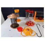 Collection of Bird Feeders with Bird Stop Protective Mesh