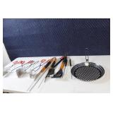 Set of BBQ Grilling Tools with Grill Basket