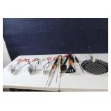 Set of BBQ Grilling Tools with Grill Basket