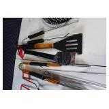 Set of BBQ Grilling Tools with Grill Basket