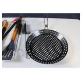 Set of BBQ Grilling Tools with Grill Basket