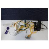 Collection of Power Strips, Extension Cables, and Coaxial Cable