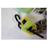 Assorted Heavy-Duty Tie-Down Straps and Pulley System