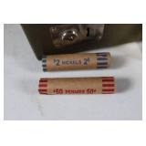 Metal Cash Box with Rolled Coins and Security Features