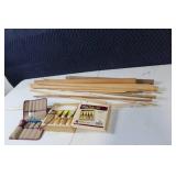 Wood Carving Tool Set and Assorted Wooden Dowels