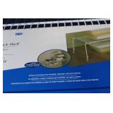 Mixed Household Items including Portable Heaters, Baking Ware, and Storage Shelf