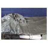 Set of 2 Military Surplus Olive Green Rain Ponchos with Woodland Pattern seat cushion / life preserver.