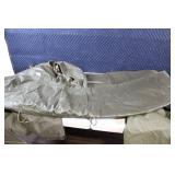 Set of 2 Military Surplus Olive Green Rain Ponchos with Woodland Pattern seat cushion / life preserver.