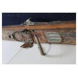 Antique Wooden Skis with Metal Bindings