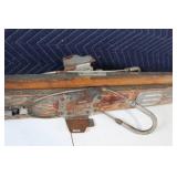 Antique Wooden Skis with Metal Bindings