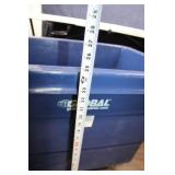 Large Blue Industrial Plastic Bin on Wheels