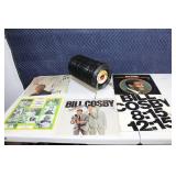 Collection of Bill Cosby Vinyl Records with Stand