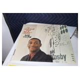 Collection of Bill Cosby Vinyl Records with Stand