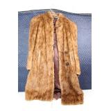 Vintage Brown Fur Coat with Decorative Buttons