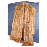Vintage Brown Fur Coat with Decorative Buttons