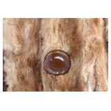 Vintage Brown Fur Coat with Decorative Buttons