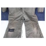 Used Insulated Coverall with Red Lining and Patch Repair