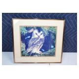 Framed Owl Photograph Signed by K. Hillberry