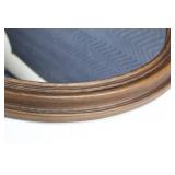 Large Oval Wooden Framed Mirror