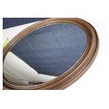 Large Oval Wooden Framed Mirror