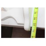 White Wooden Wall Shelf with Heart Cutout and Mirror Panels