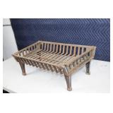 Vintage Cast Iron Fireplace Grate with Rust Patina