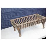 Vintage Cast Iron Fireplace Grate with Rust Patina