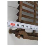 Vintage Cast Iron Fireplace Grate with Rust Patina