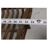 Vintage Cast Iron Fireplace Grate with Rust Patina