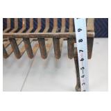 Vintage Cast Iron Fireplace Grate with Rust Patina