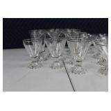 Collection of 32 Vintage Glass Cordial and Cocktail Glasses