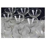 Collection of 32 Vintage Glass Cordial and Cocktail Glasses