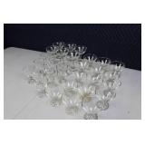 Collection of 32 Vintage Glass Cordial and Cocktail Glasses