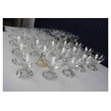 Collection of 32 Vintage Glass Cordial and Cocktail Glasses
