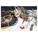 Collection of Assorted Electrical Cables and Wiring Components
