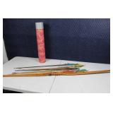 Traditional Longbow with Arrows and Quiver