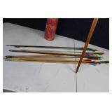 Traditional Longbow with Arrows and Quiver
