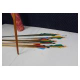 Traditional Longbow with Arrows and Quiver