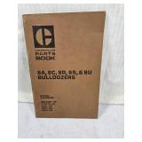 Caterpillar Parts Book for 8A, 8C, 8R, 8S, & 8U Bulldozers serial numbers, including 28E7291-UP, 77G173-UP, 43K1-UP, 44K1-UP, and 45K1-UP